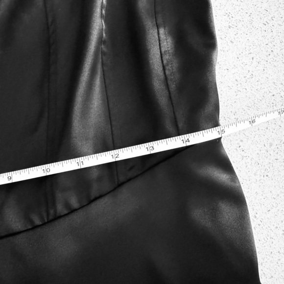 NWT Elodie Black Satin Mini Dress l M - Picture 2 of 6